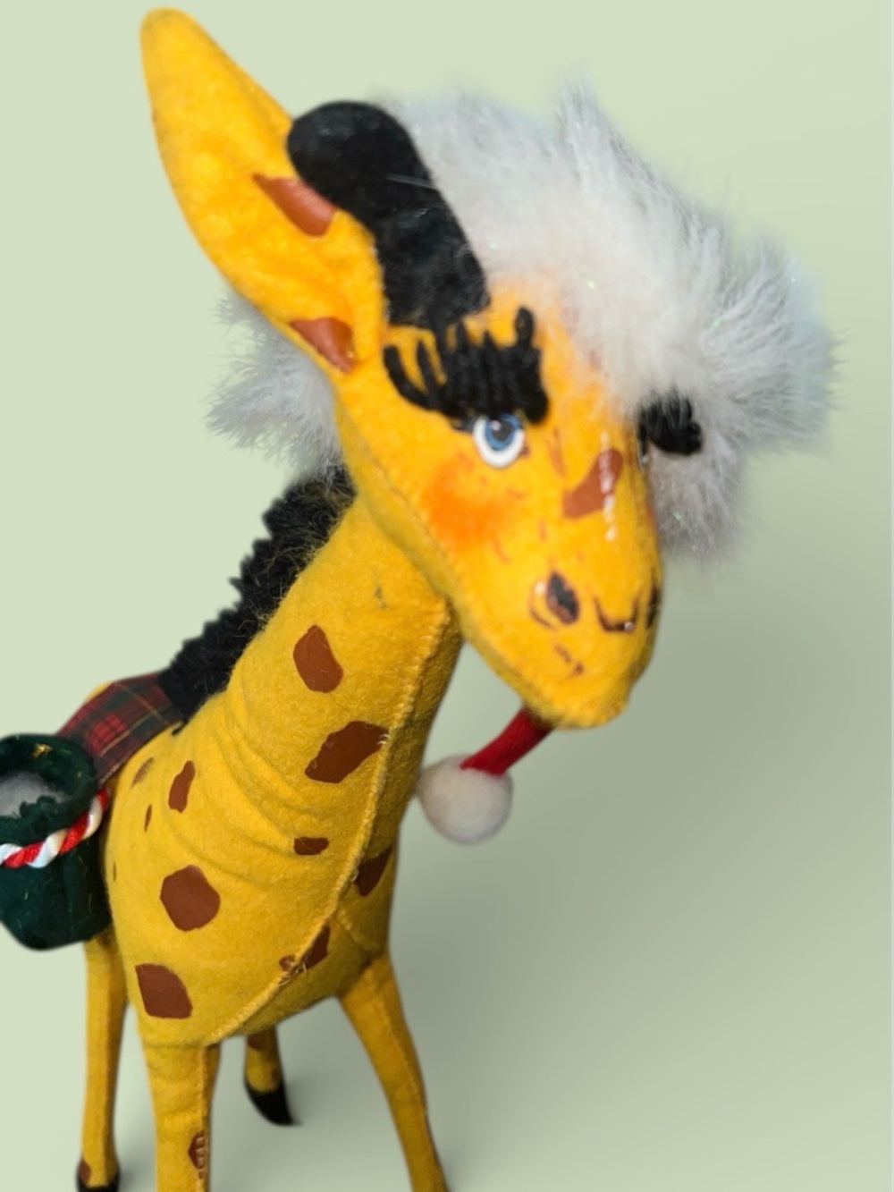 Annalee Christmas Giraffe Santa Hat  NO Presents In Saddle  14” - Picture 3 of 5